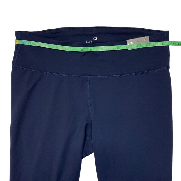 GAP FIT *NEW* GFast Navy Blue Crop Performance Knit Multi Stripe Legging Sz XL - Picture 6 of 8